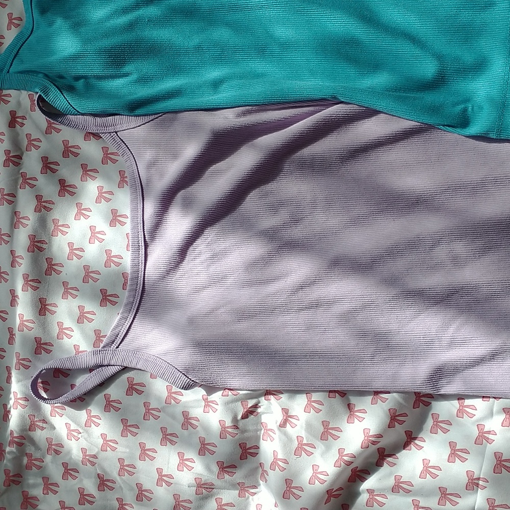 Women's Lavender and Teal Tank Tops - Picture 2 of 3